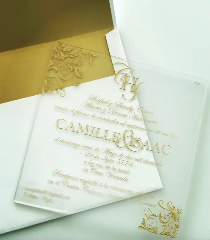 Invitación de boda en acrílico
